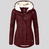 Sandra – Veste d'hiver longue imperméable avec capuche pour femmes