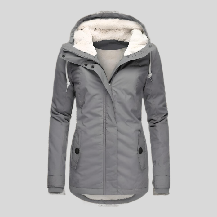 Sandra – Veste d'hiver longue imperméable avec capuche pour femmes