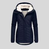 Sandra – Veste d'hiver longue imperméable avec capuche pour femmes