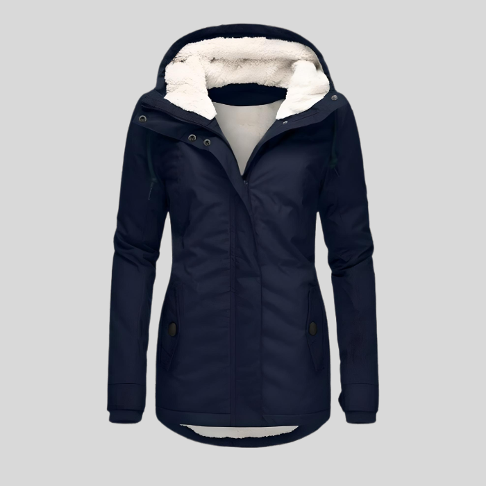 Sandra – Veste d'hiver longue imperméable avec capuche pour femmes