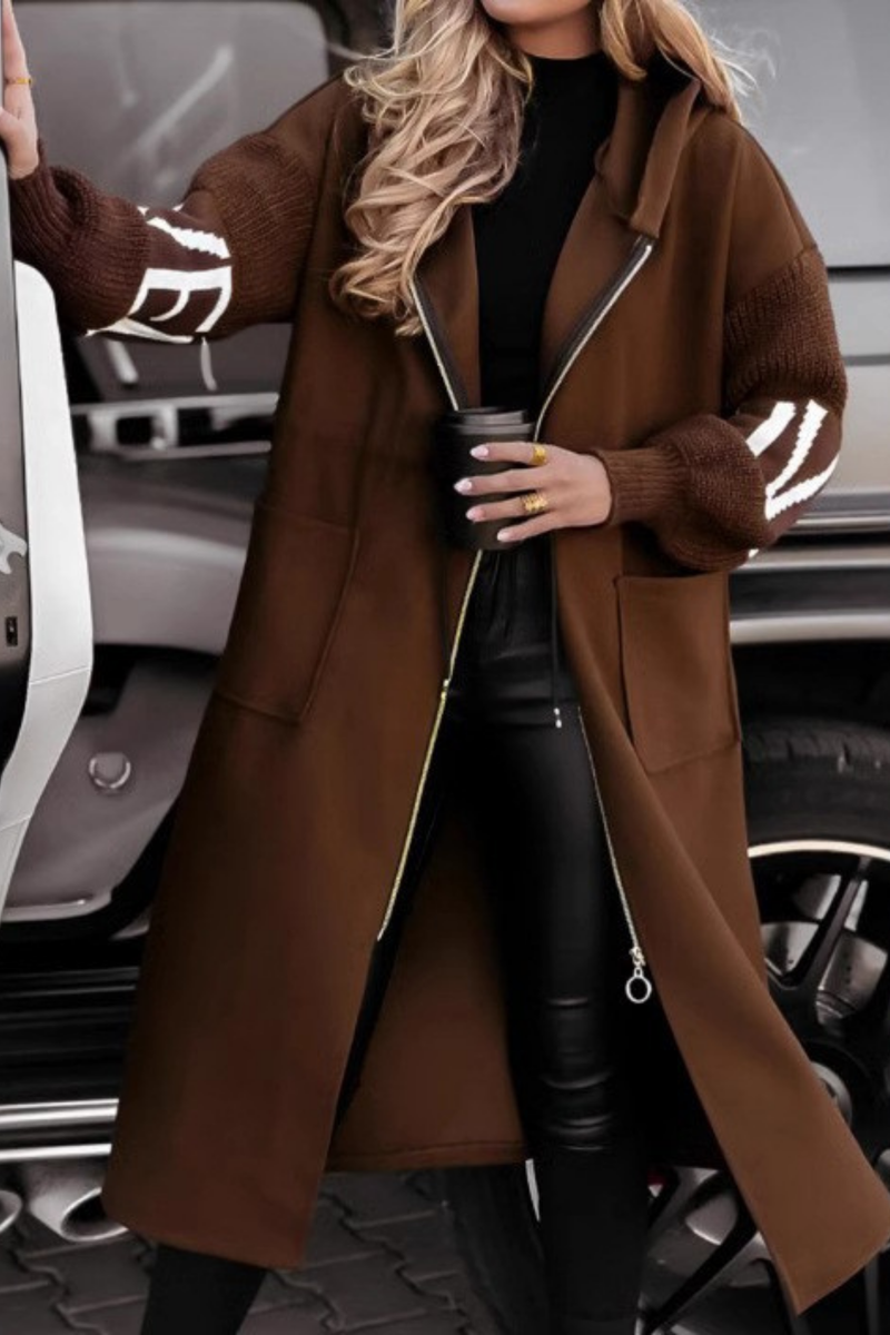 Phoebe - Veste femme à manches tricotées et capuche