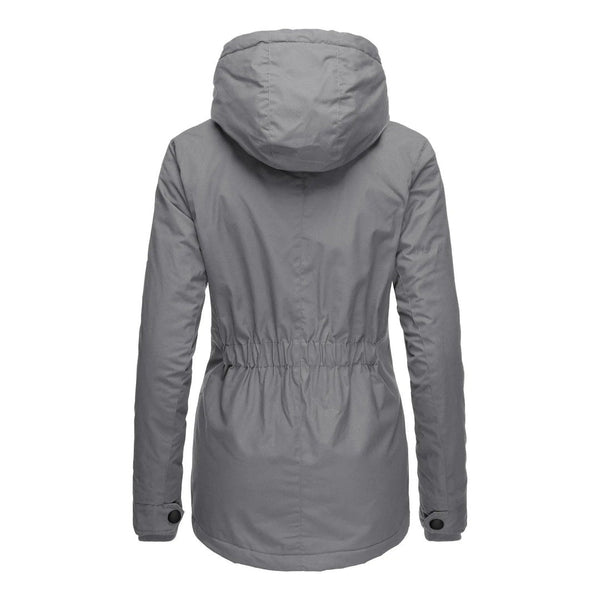Sandra – Veste d'hiver longue imperméable avec capuche pour femmes