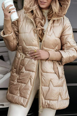 Noa - Veste d'hiver élégante avec capuche et doublure