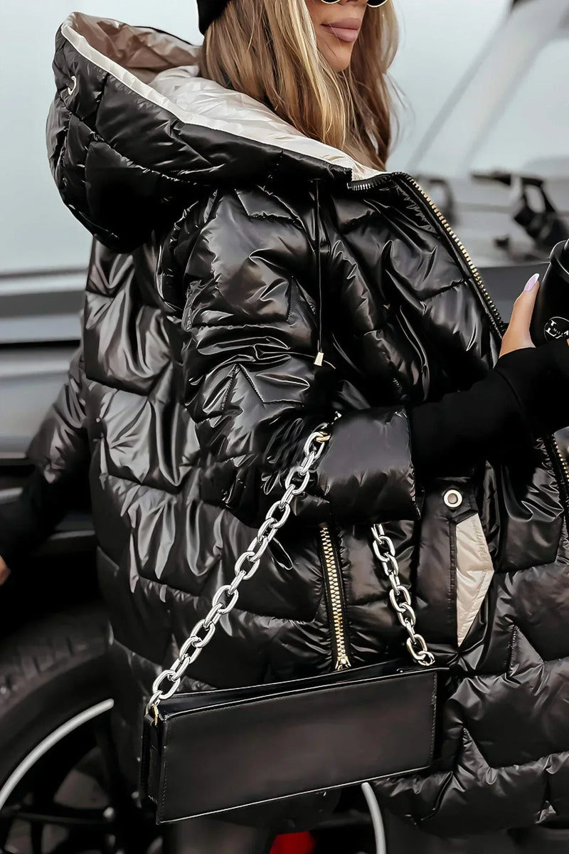 Noa - Veste d'hiver élégante avec capuche et doublure